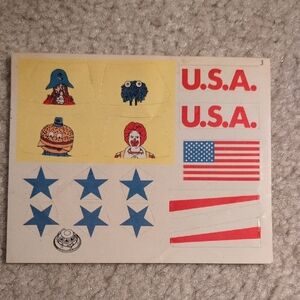 Vintage USA and Character Sticker Sheet
